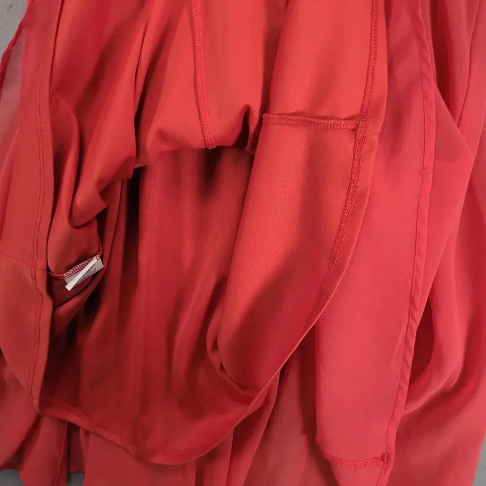 Sequin Hearts Orange Chiffon Sleeveless Mini Sun Dress Jr Sz M Lattice Straps - Picture 7 of 10